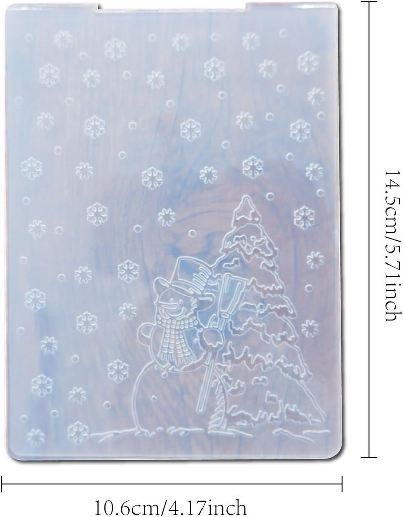 Arbuya Christmas Snowman Embossing Folders for Card Making Merry Christmas Snowfall Embossing Folder for Gift Tag Paper Crafting Home Decoration - Image 2
